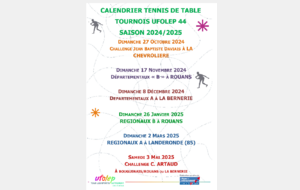 Tournois Ufolep 2024/2025